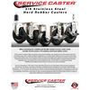 Service Caster 3.5 Inch 316SS Hard Rubber Swivel 1-5/8 Inch Expanding Stem Caster Set Brake SCC SCC-SS316EX20S3514-HRS-TLB-158-4